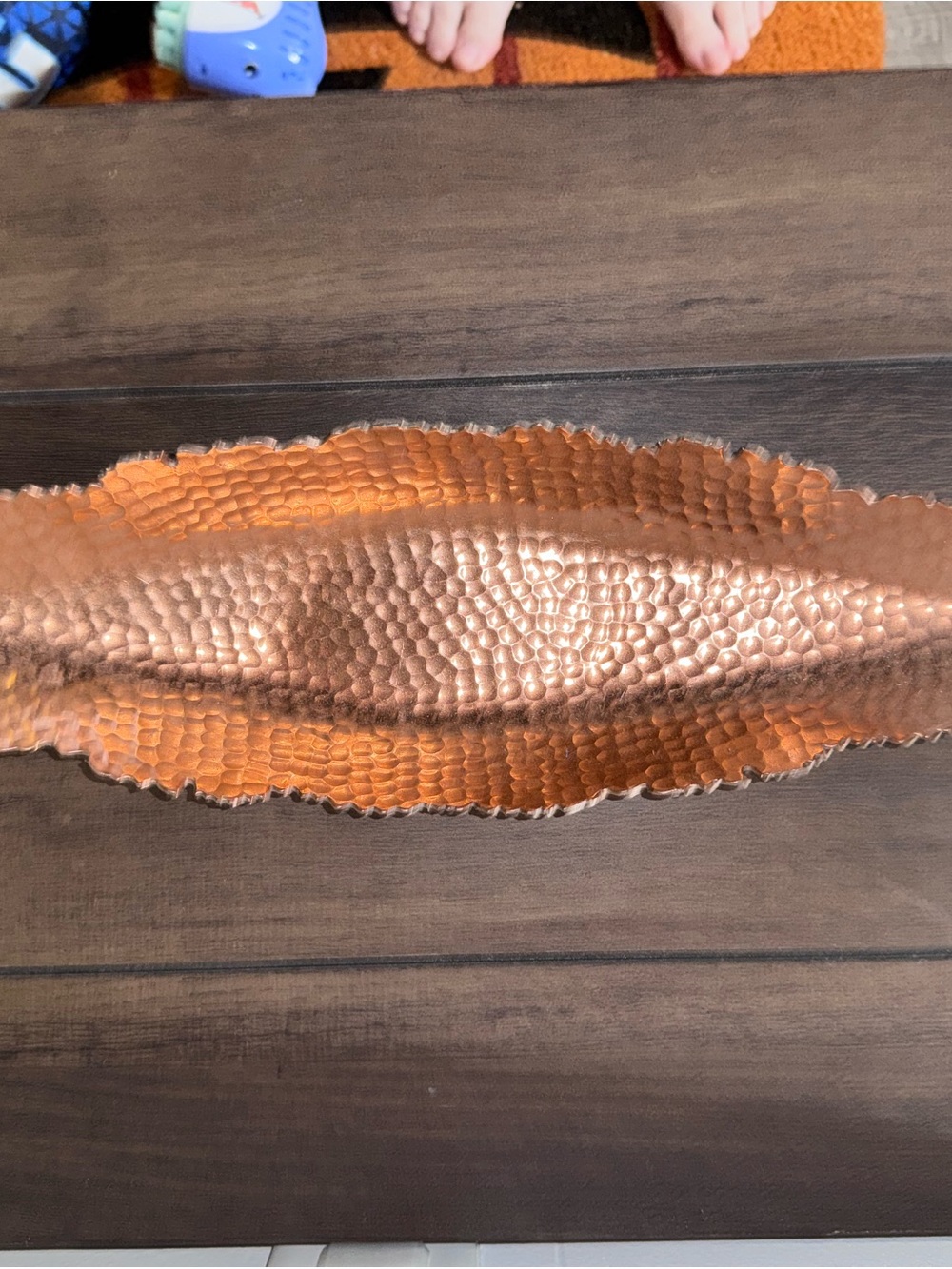 Hand-Hammered Copper Decorative Tray - Copper